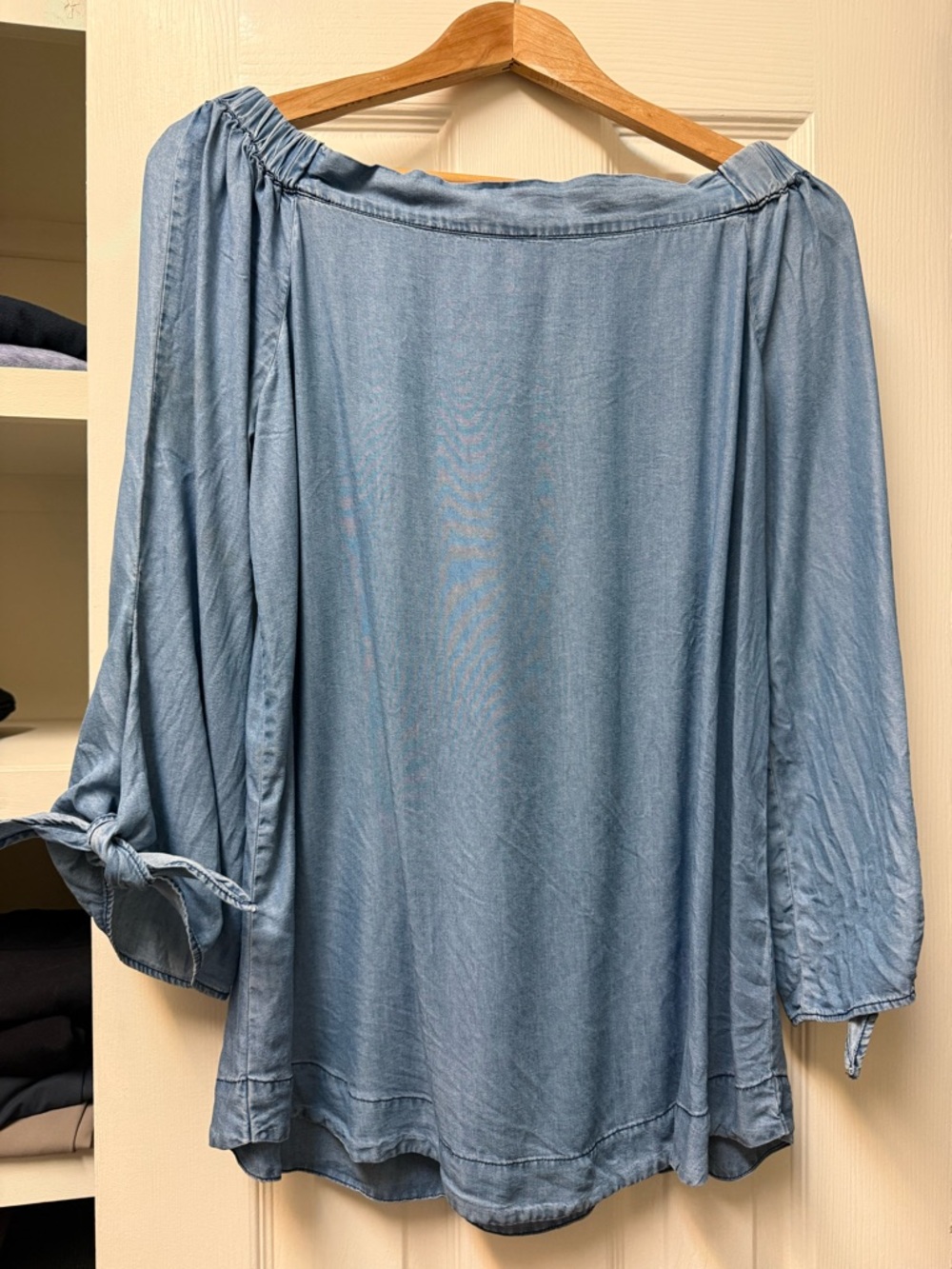 Wishlist Light Blue Off-Shoulder Tunic Top